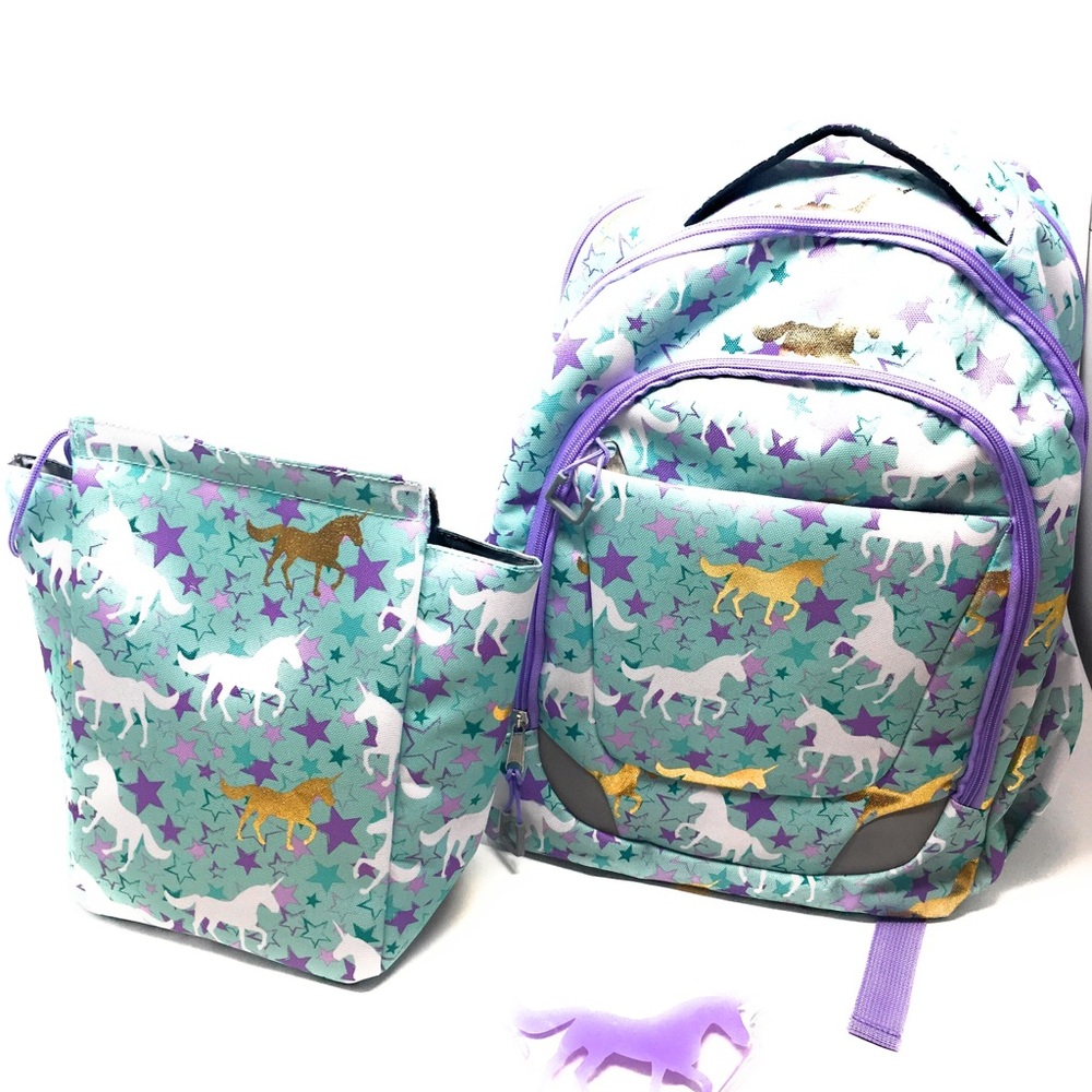 Crckt unicorn pack back with lunch box and icepack
